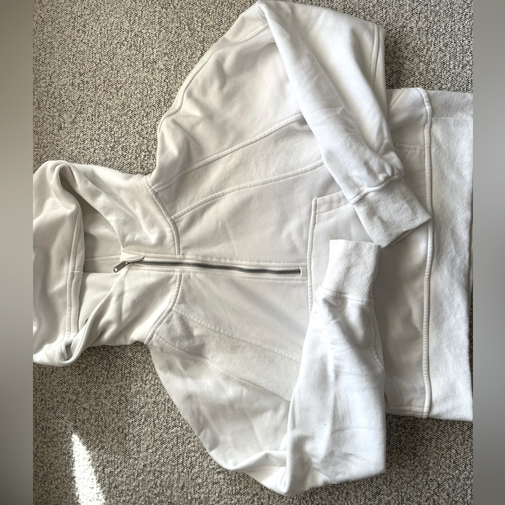 Cropped white Hoodie - scuba style
